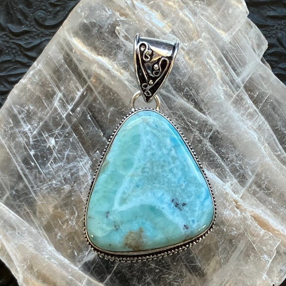 Natural Larimar Stone Jewelry Crystal Pendant - Picture 1 of 7